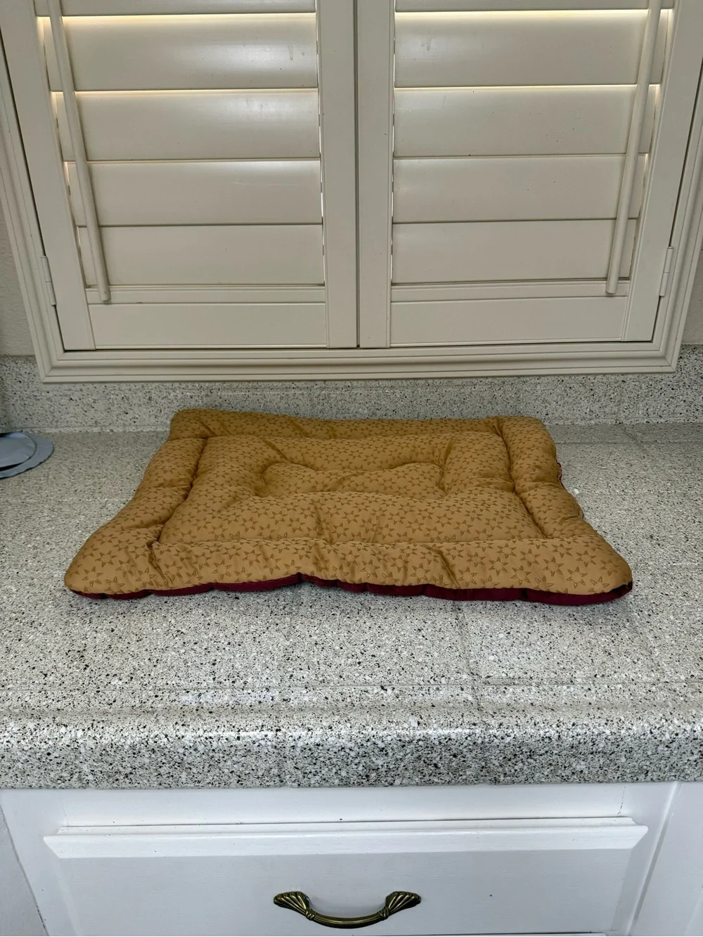 NEW Plush Reversible Burgundy & Gold Dog Bed 24 X 18